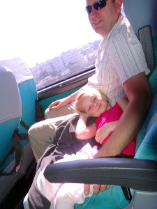 Dad and Lara on Coach