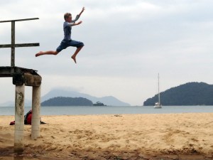 Ben jumping off bridge