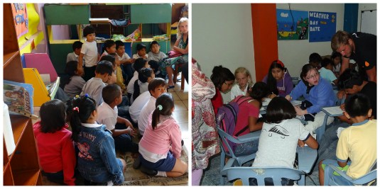 Classroom Assistant Zoe in school and in the English Centre 