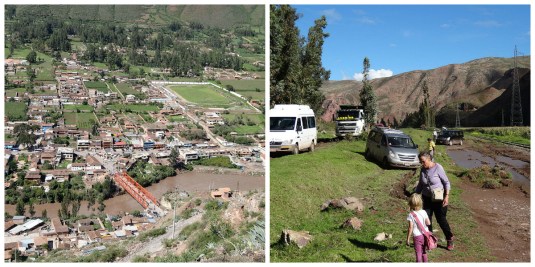 The just-closed bridge st urumbamba and our detour to Ollantaytambo 