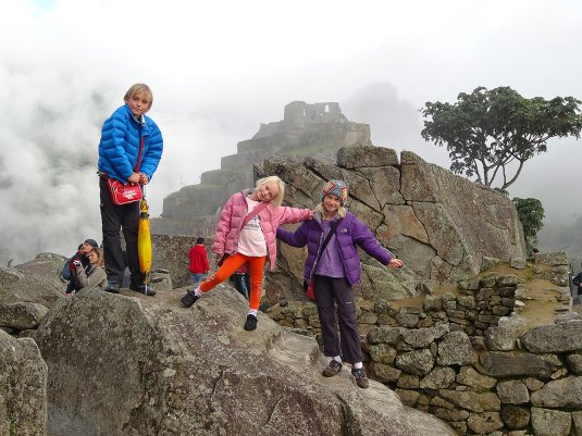 In the clouds early morning at Machu Picchu 