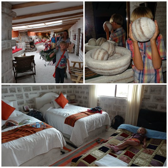 Inside the Luna Salada  hotel - all salt, corridors, bedrooms, balls!