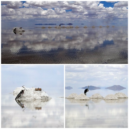 A solitary miner with bike and pick axe