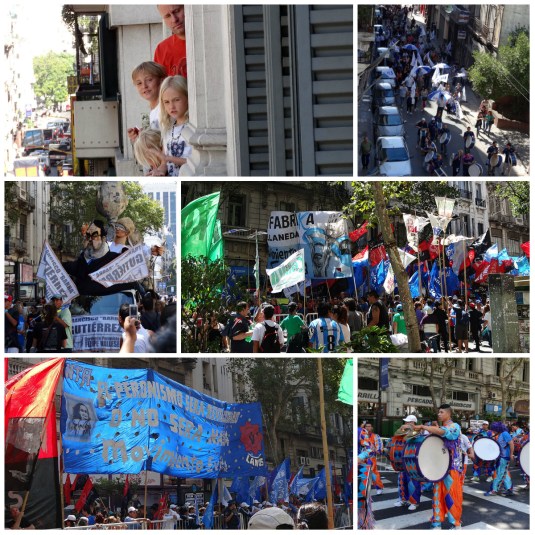 In the thick of the First of the month political demonstration in Buenos Aires  