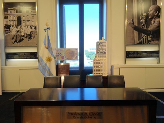 The 'womens room' in Casa Rosada, celebrating Eva Peron, still much revered as the countries spiritual leader as well as other female figures  