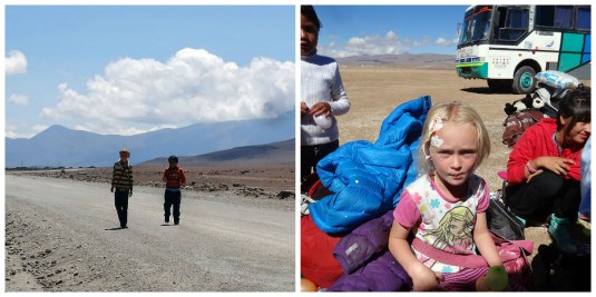 The kids play with new friends