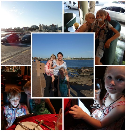 Montevideo waterfront along the Rio Plata, a silly moment in the hotel and ipad menus in Tandory restaurant