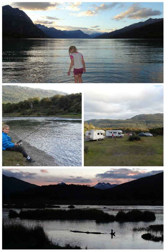 ushuaia fishing friends and sunset the the national park
