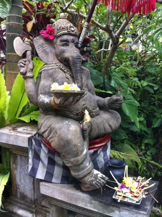 Ganesha is found everywhere. every doorway, every statue, every home has fresh offereings placed at least once a day