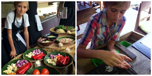 A cooking lesson and a  silver making workshop