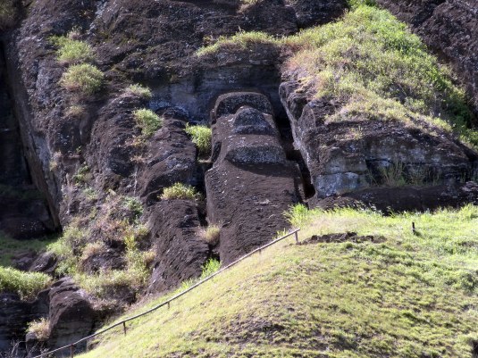 This moai was still being carved out of the rock when the quarry was abandoned