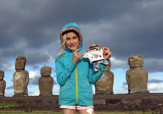 Flat Stanley enjoys visiting the Moai too!  