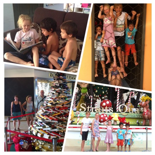 We're suddenly a family of 9 for ten days - we have such a laugh - finding a whole other experience in  'family' shopping at Tescos, fun days and dinners out and babysitting for one another!  [Reading photo stolen from my new sister wife Darcy!] 